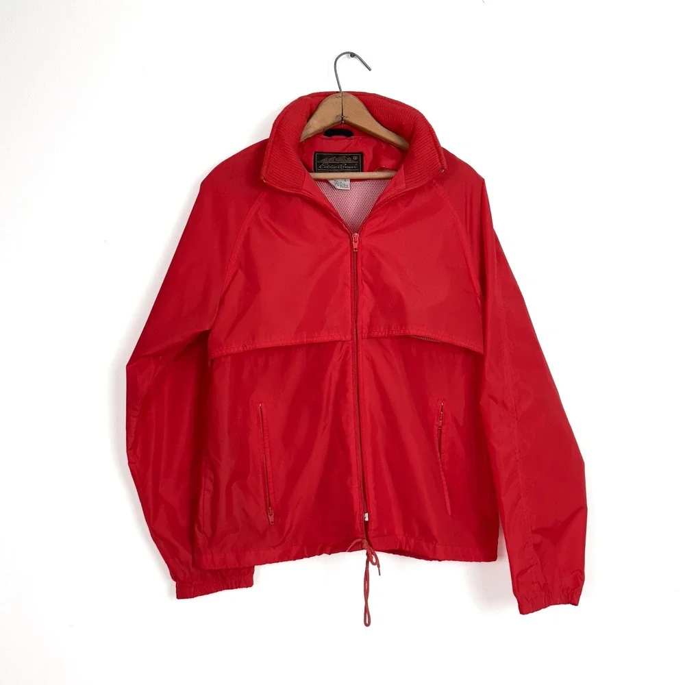 Vintage 80s/90s Eddie Bauer Red Windbreaker Jacket Men's Small